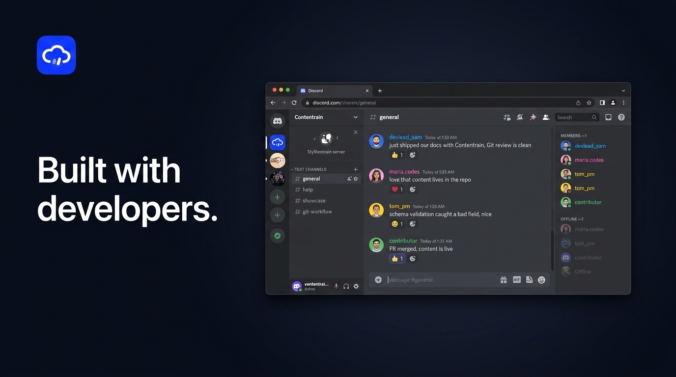 Contentrain developer community on Discord