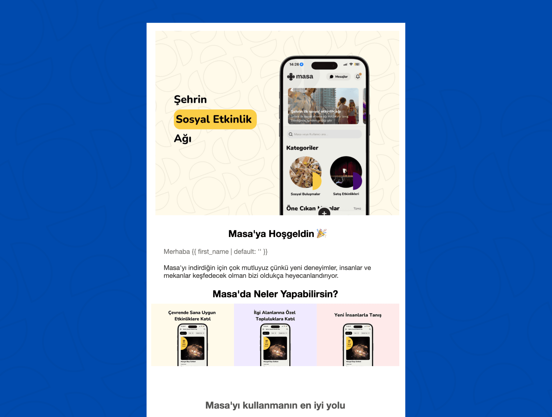 Masa activation email sequence