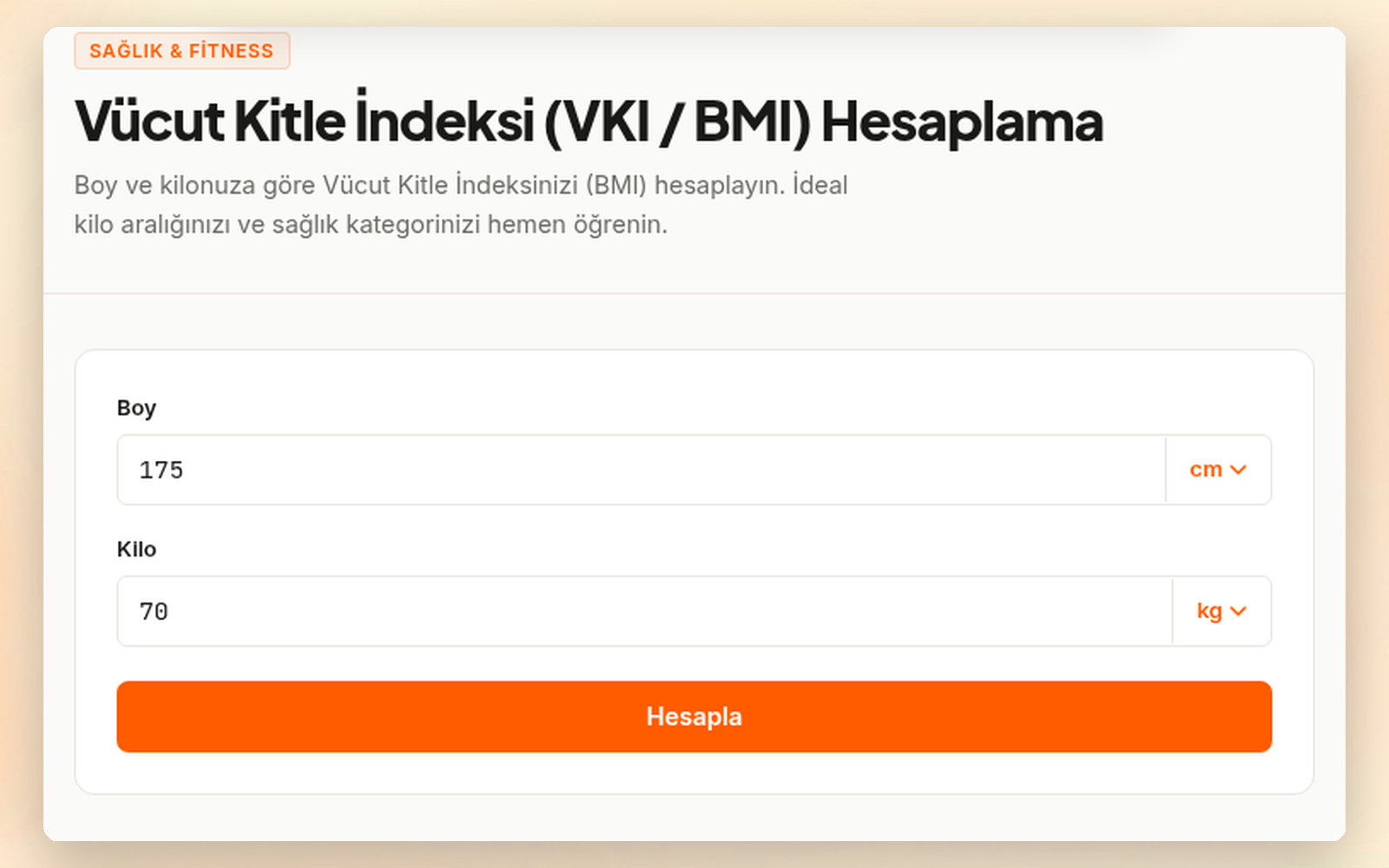 NumerSpace BMI calculator
